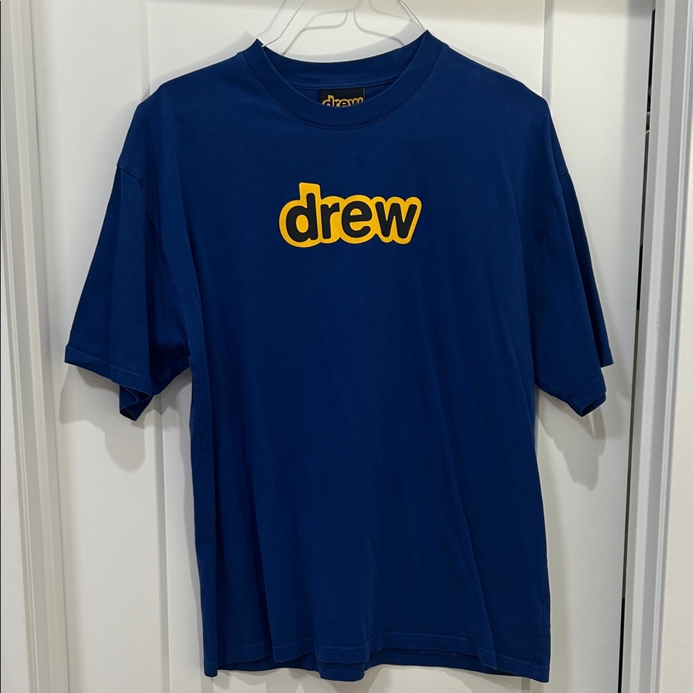 DREW Men's Navy Blue Tee with Yellow Logo